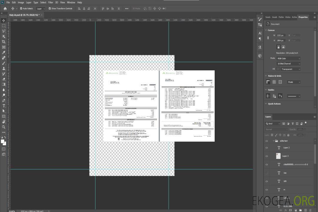Relevé bancaire des régions du Tennesse aux États-Unis, 4 pages, version 2 scr template Relevé bancaire des régions du Tennesse aux États-Unis, 4 pages, version 2 scr template